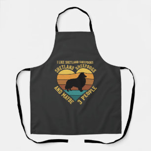 Shetland Sheepdogs Retro Heart Dog Lover Apron