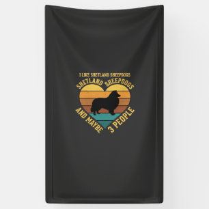 Shetland Sheepdogs Retro Heart Dog Lover Banner