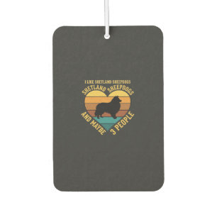 Shetland Sheepdogs Retro Heart Dog Lover Car Air Freshener