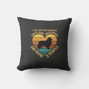 Shetland Sheepdogs Retro Heart Dog Lover Cushion
