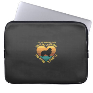 Shetland Sheepdogs Retro Heart Dog Lover Laptop Sleeve