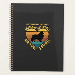 Shetland Sheepdogs Retro Heart Dog Lover Planner