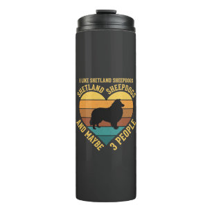 Shetland Sheepdogs Retro Heart Dog Lover Thermal Tumbler