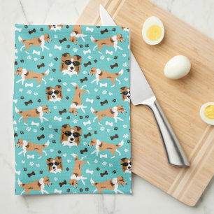 Shetland Sheepdogs Sheltie Aqua Kitchen Towel