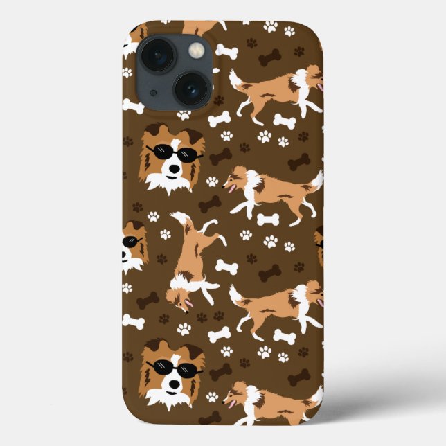 Shetland Sheepdogs Shelties Cute Dog Pattern Case- Case-Mate iPhone Case (Back)