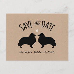 Shetland Sheepdogs Wedding Save the Date Announcement Postcard