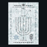 Shevitti with Psalm 67 Poster, All Sizes, Enhanced Poster<br><div class="desc">The Shevitti is a Kabbalistic meditative diagram containing Holy names, mnemonics, and psalms or Torah verses. This one has the familiar device of Psalm 67 arranged as a menorah. The three letter words on the side are Holy names derived from Az Yashir Moshe. Works on all sizes. This version has...</div>