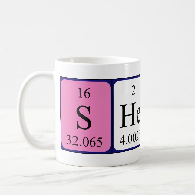 Sheyla periodic table name mug (Left)