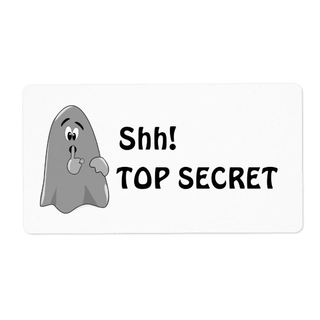 Shh Cartoon Ghost Top Secret Halloween (Front)