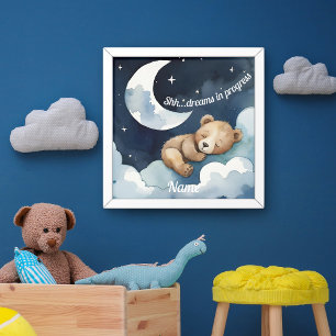 Shh... Dreams in Progress Sleeping Bear  Poster