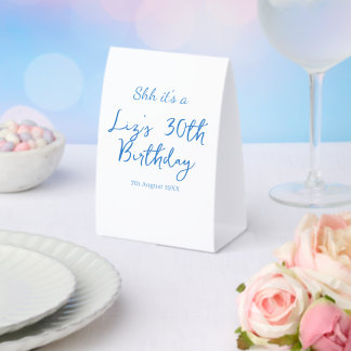 shh its a 30th birthday name date blue simple mini