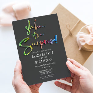 Shh...it's a Surprise Birthday  Invitation