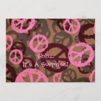 Shh...it's A Surprise!-Invitation-Peace Signs