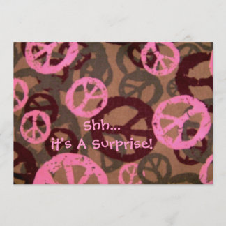 Shh...it's A Surprise!-Invitation-Peace Signs Invitation