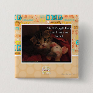 Shh!!! Piggy!! 15 Cm Square Badge