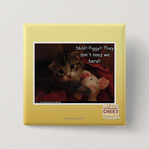 Shh!!! Piggy!! 15 Cm Square Badge