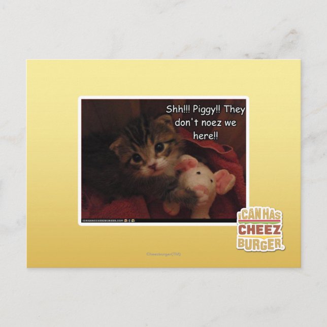 Shh!!! Piggy!! Postcard (Front)