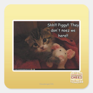 Shh!!! Piggy!! Square Sticker