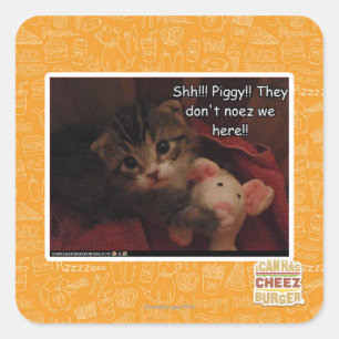 Shh!!! Piggy!! Square Sticker