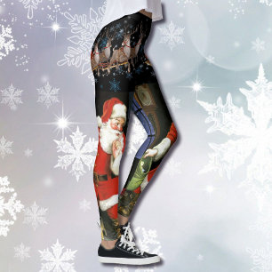Shh Santa Claus Is Coming To Town Leggings