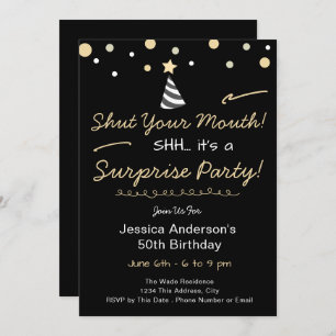 Shh Surprise Birthday Party Invitation
