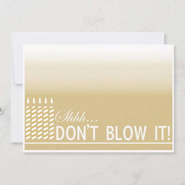 Shh Surprise Birthday Party Invitation | Gold (Front)