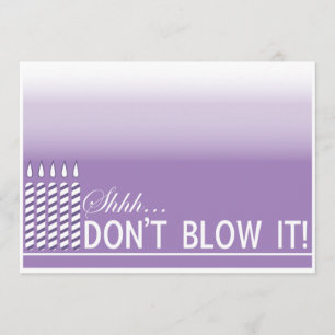 Shh Surprise Birthday Party Invitation Purple
