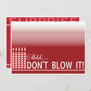 Shh Surprise Birthday Party Invitation   Red