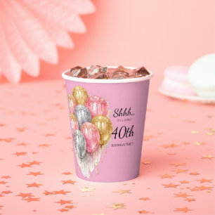 Shh Surprise Birthday Party Paper Cups