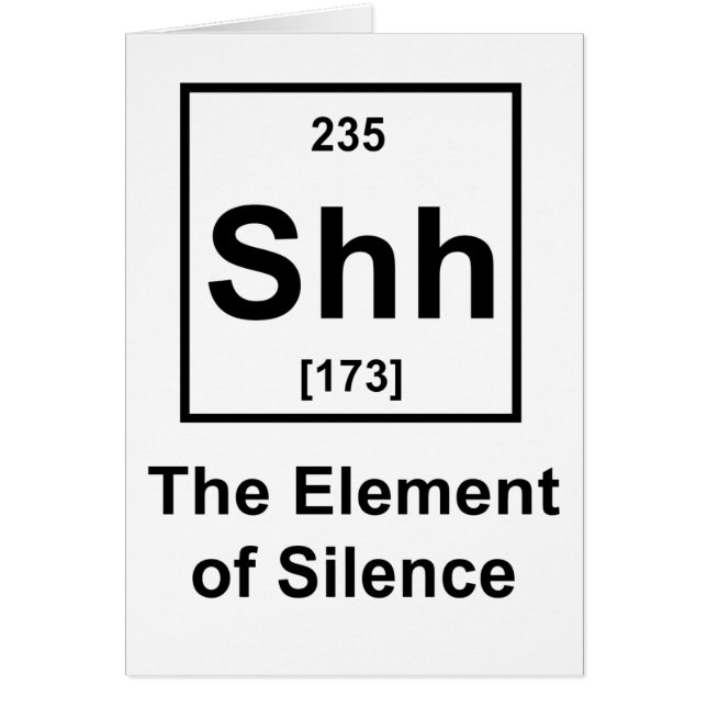 Shh, The Element of Silence (Front)