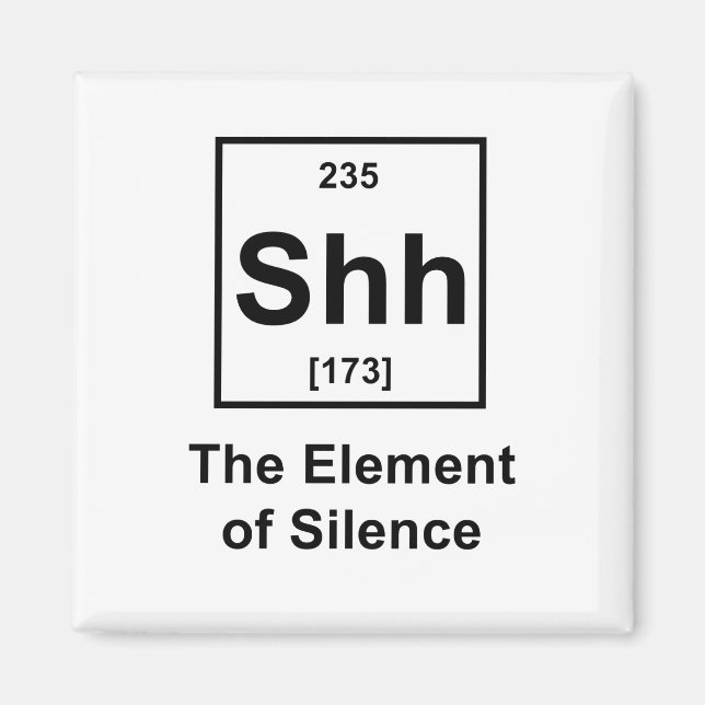 Shh, The Element of Silence Magnet (Front)