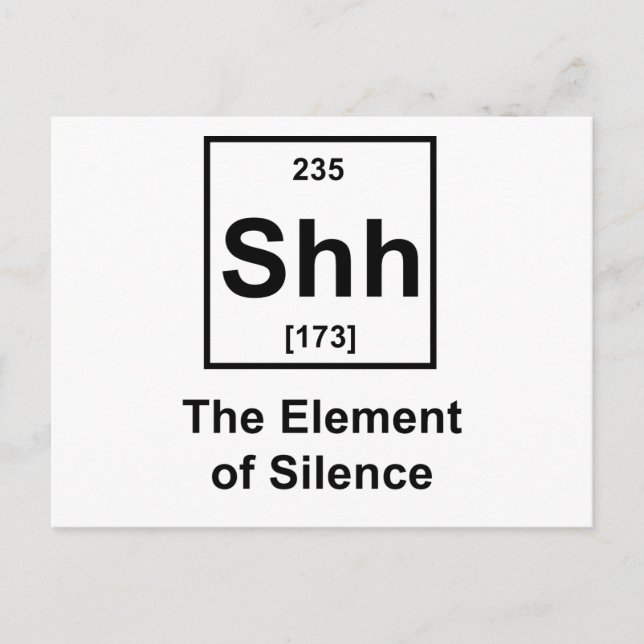 Shh, The Element of Silence Postcard (Front)
