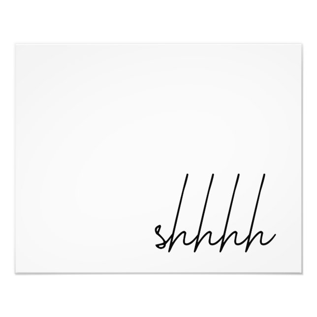"Shhh" 12x16" Framable Poster Print Wall Art (Front)