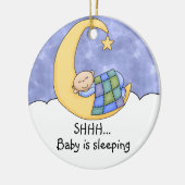 Shhh Baby Sleeping Door Hanger Ceramic Tree Decoration (Left)