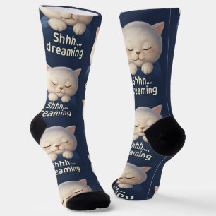 Shhh Dreaming Cat: Cosy Bedtime Bao Bao Sticker Socks