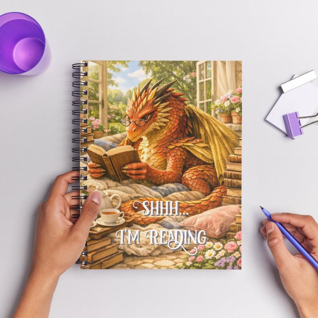 Shhh… I’m Reading Cosy Reading Dragon  Notebook (Creator Uploaded)