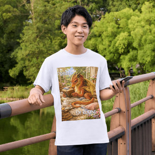 Shhh… I’m Reading Cosy Reading Dragon  T-Shirt