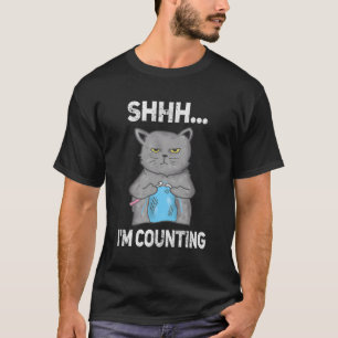 Shhh I'M Counting Funny Crochet Cat T-Shirt