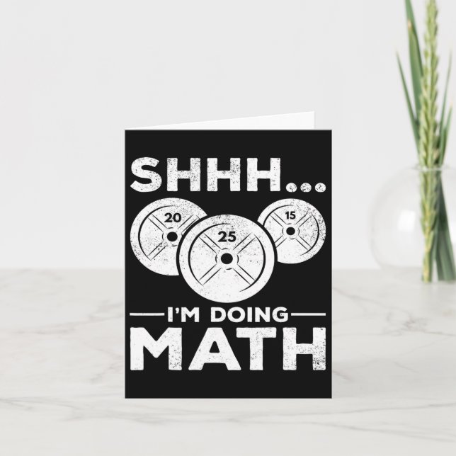 Shhh I'm Doing Math Bodybuilding Gym Fitness Train Card (Front)