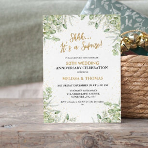 Shhh It's a surprise 50th Wedding Anniversary Invitation