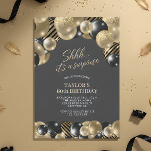 Shhh it's a Surprise 60th Birthday Party Invitation