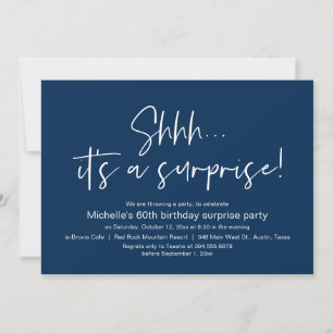 Shhh, It's a Surprise Birthday Party Celebration Invitation