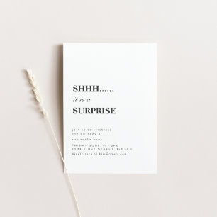 Shhh.. It's A Surprise Birthday Party Invite