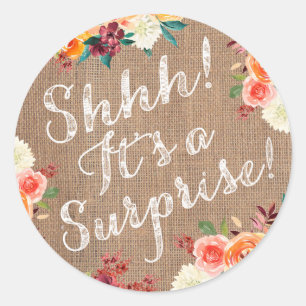 Shhh! It's a surprise stickers party envelope seal