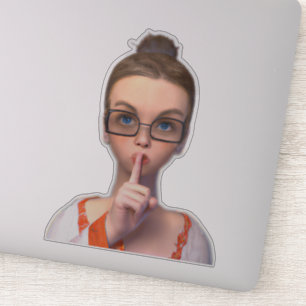 Shhh! Librarian on Duty Sticker Adorable Gift