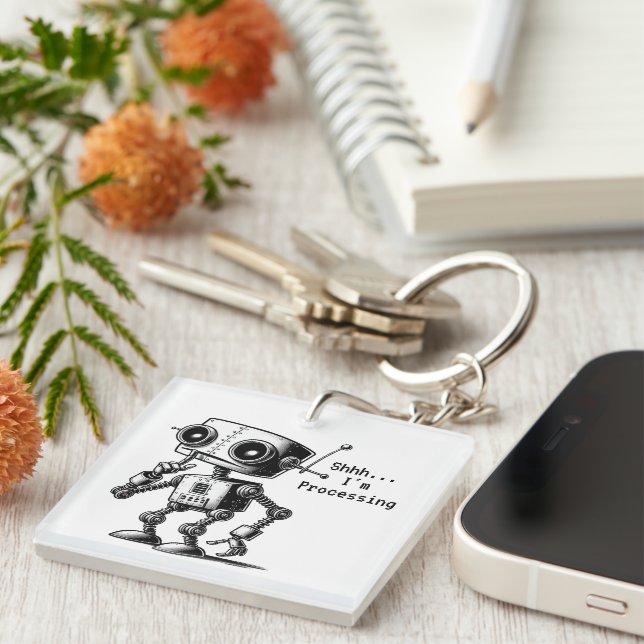 Shhh Robot – Shhh… I’m Processing Key Ring (Front Right)