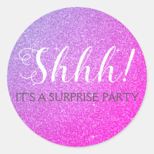 Shhh! Surprise Birthday Party Birthday Classic Round Sticker