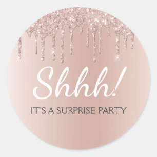 Shhh! Surprise Birthday Party Birthday Classic Round Sticker