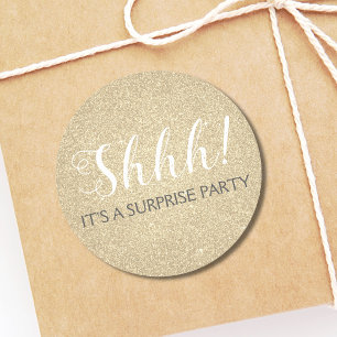 Shhh! Surprise Birthday Party Birthday Classic Round Sticker