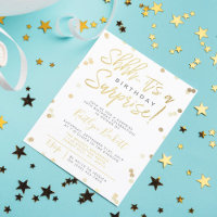 Shhh... Surprise Birthday Party Gold Foil Confetti